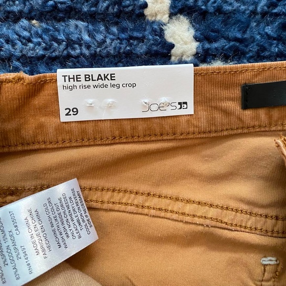 NWT Joe's Jeans Blake Wide Leg Crop Butterscotch corduroys - Picture 4 of 4